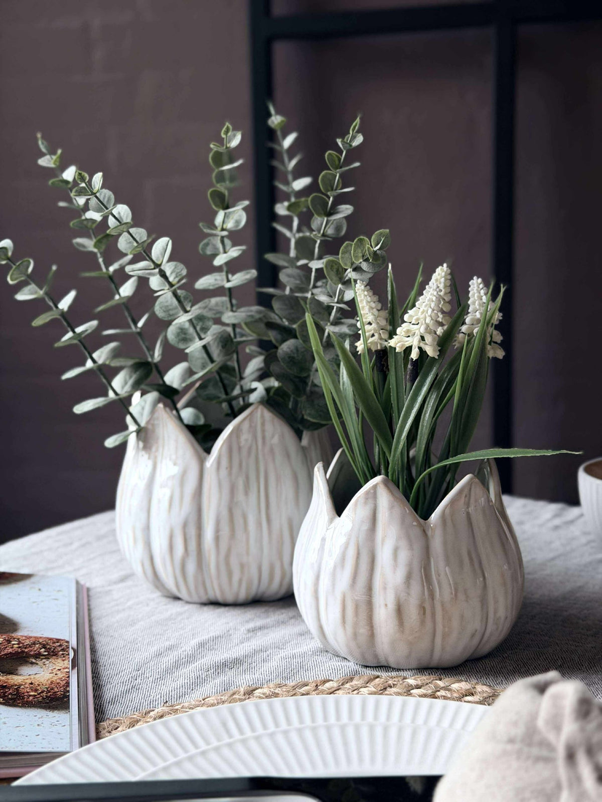 Bloempotten TULIP white - Meerdere maten
