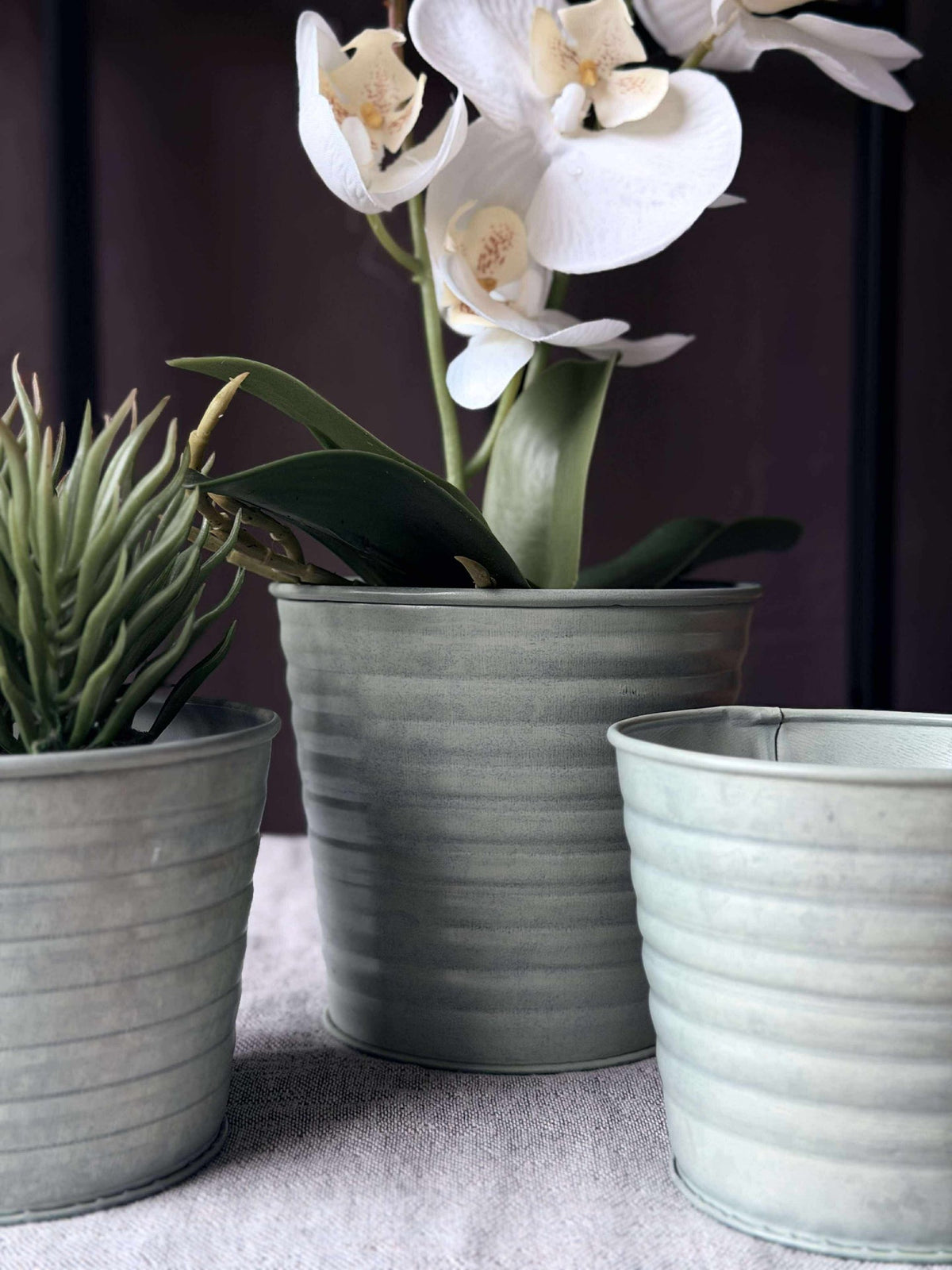 Plantenpotcover Zink - Set van 3 stuks