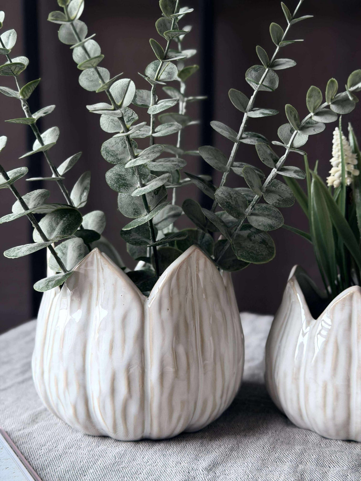 Bloempotten TULIP white - Meerdere maten