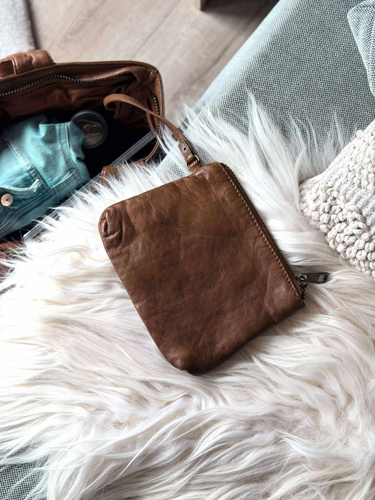 Shopper met portemonnee MILLE –  COGNAC