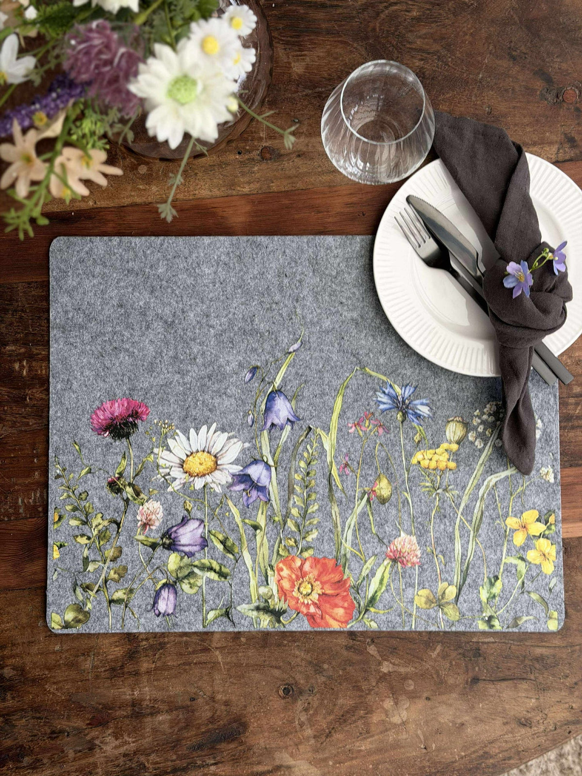 Placemat Pasen - Grijs vierkant