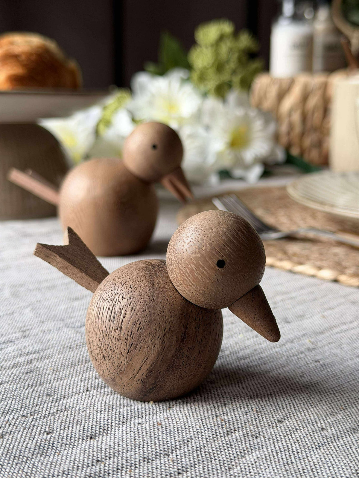 Zittende Vogel - Amberbruin Klein