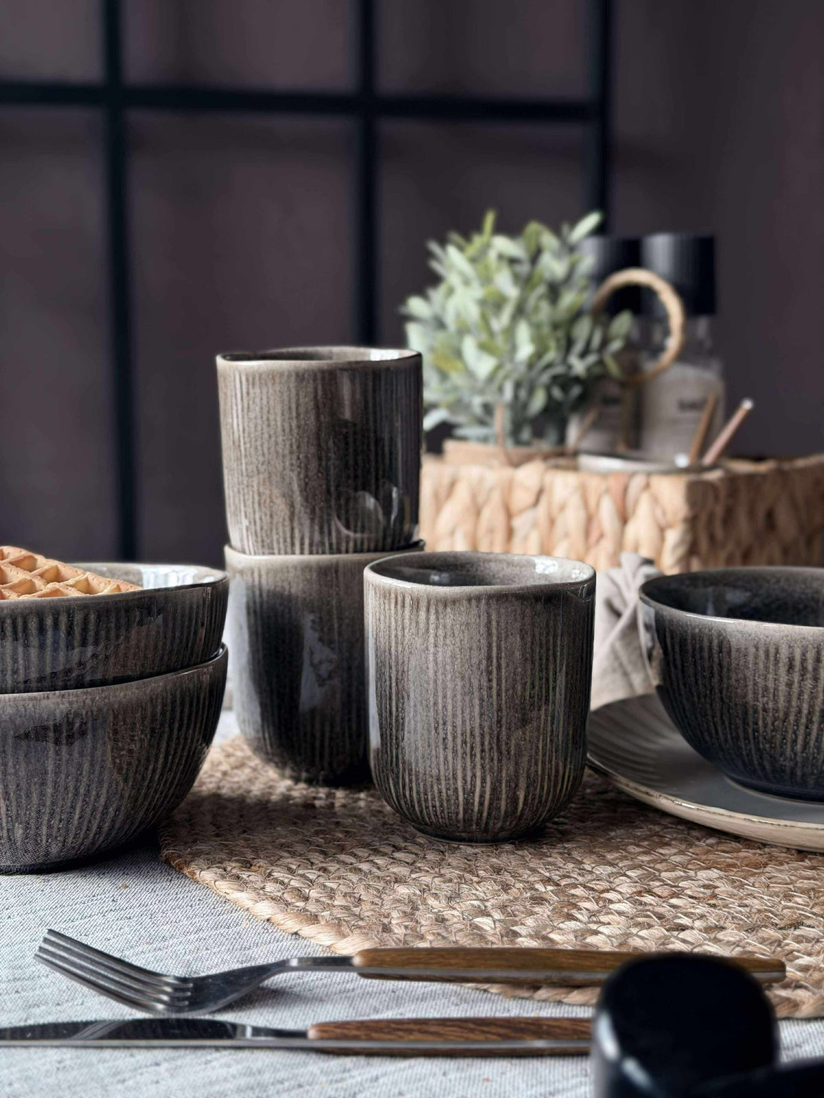 Kom Lydia keramiek - Set van 4 stuks