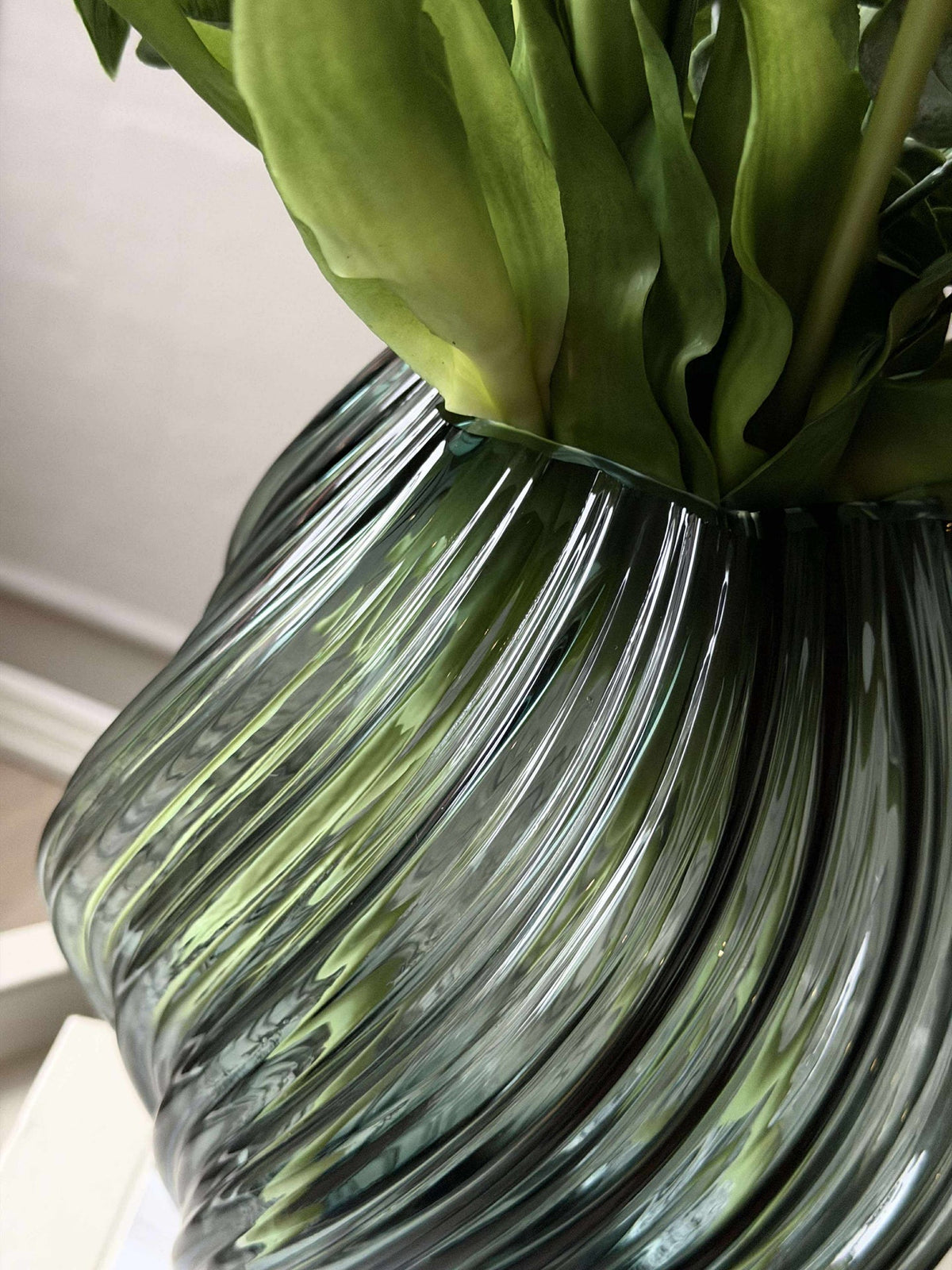 Vaas groen - Mondgeblazen glas