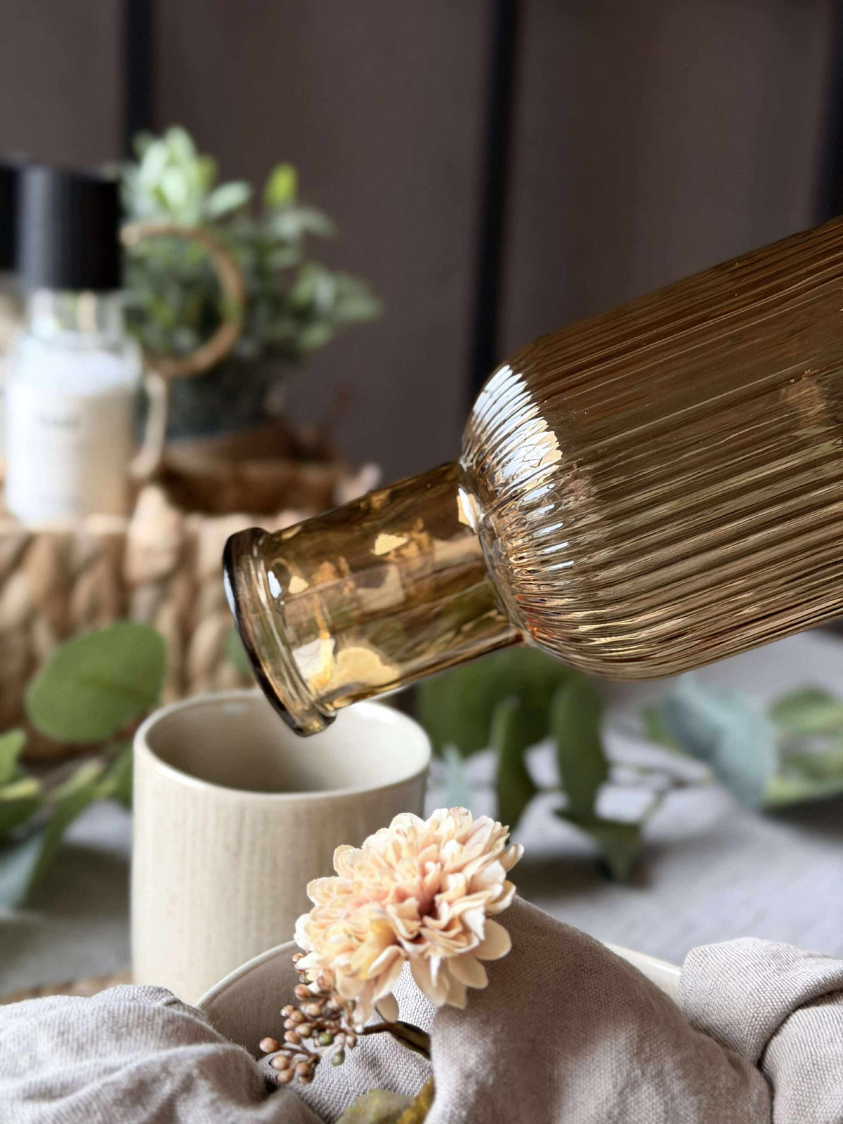 Waterfles met kurkstop – Goud 1 l