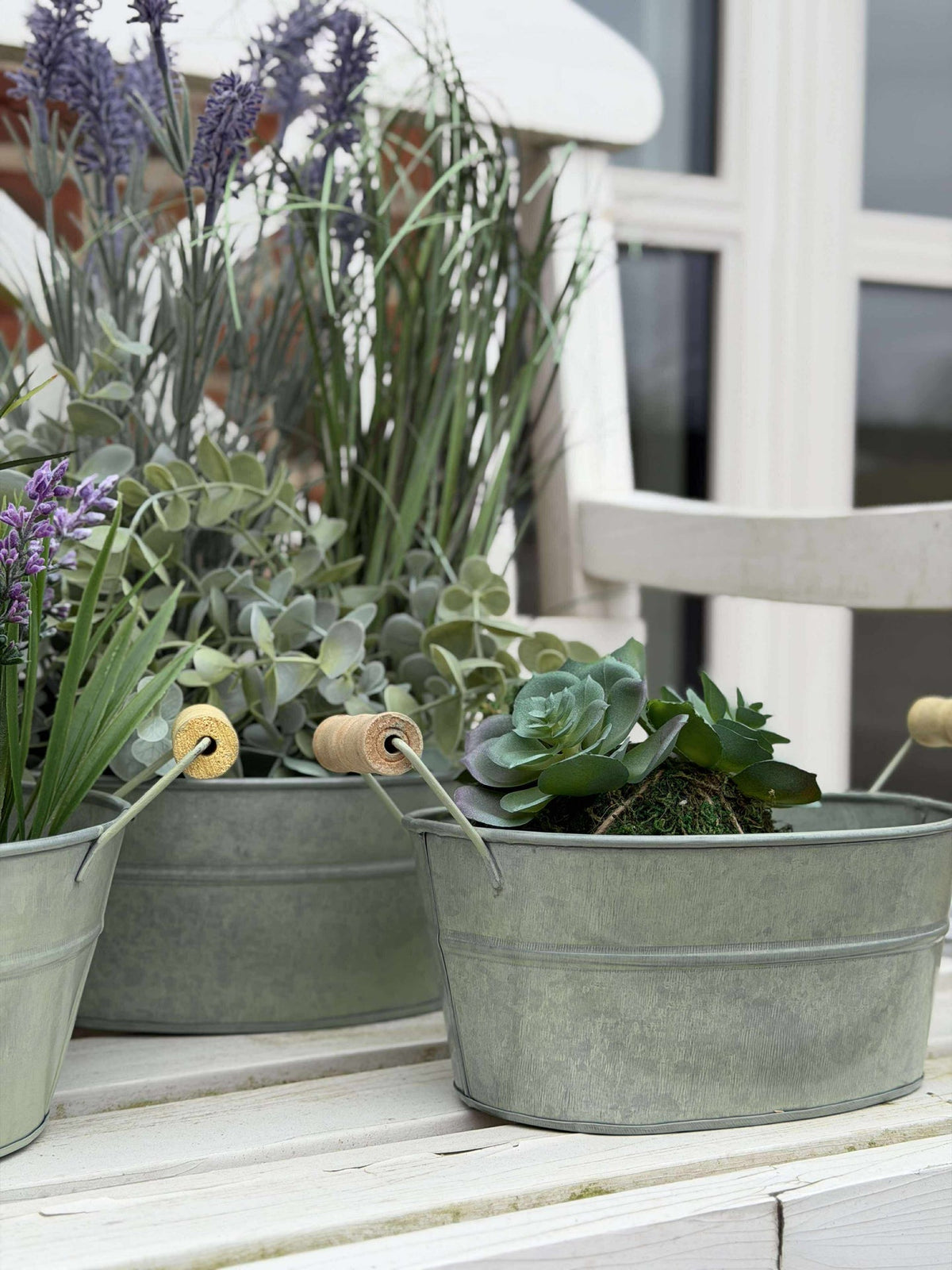 Zinken teilen met houten handgreep - Set van 3 st.