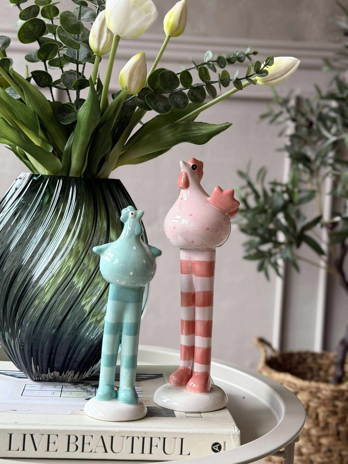 Kip met lange poten - Roze