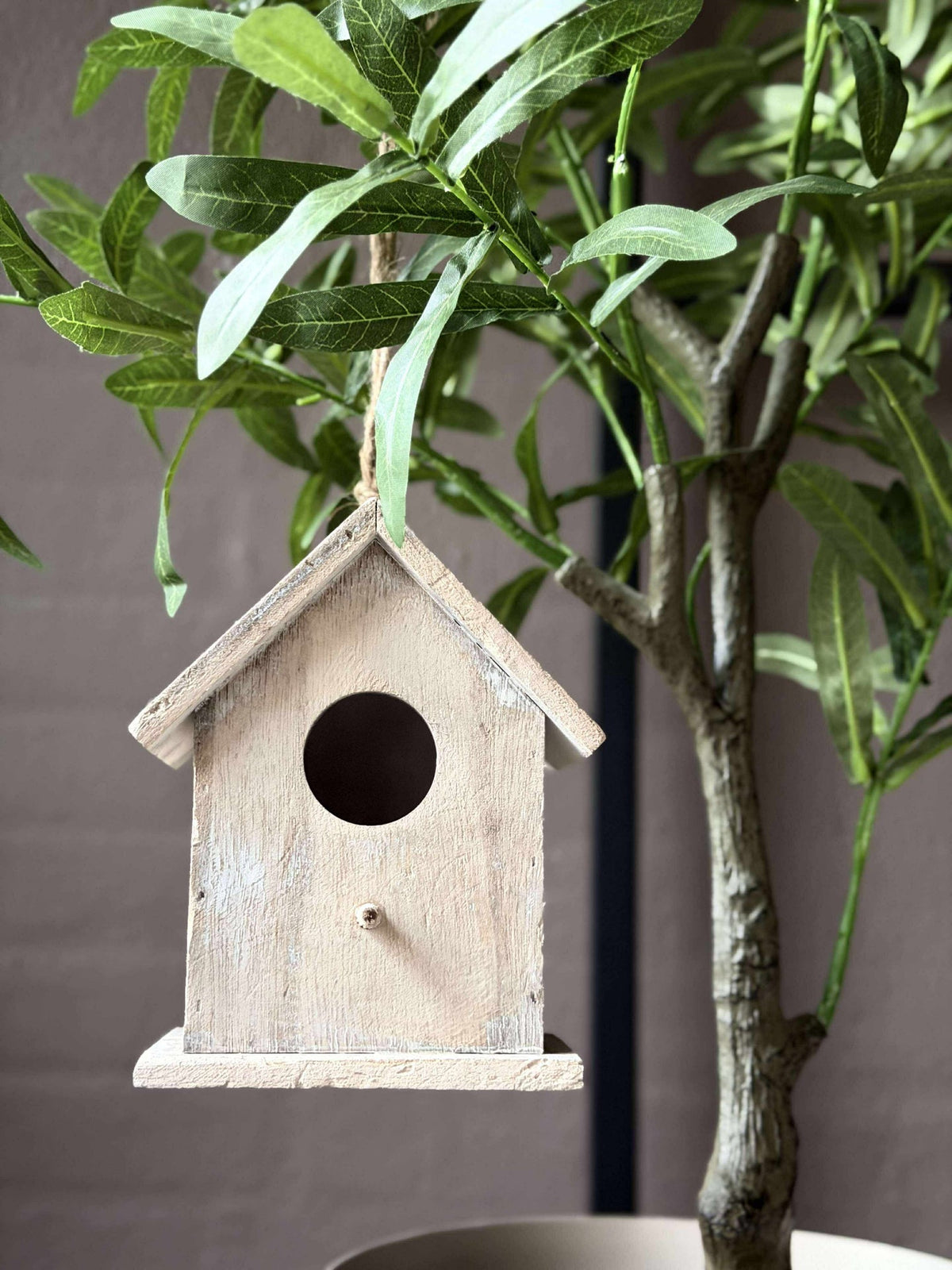 Vogelhuisje van hout - Lichtgrijs