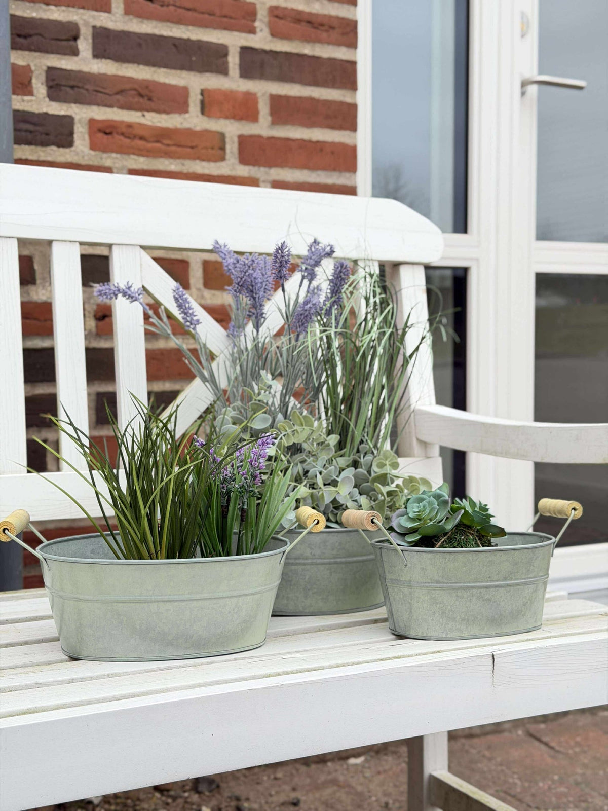 Zinken teilen met houten handgreep - Set van 3 st.