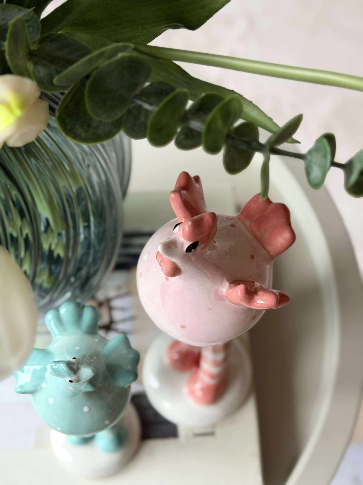 Kip met lange poten - Roze