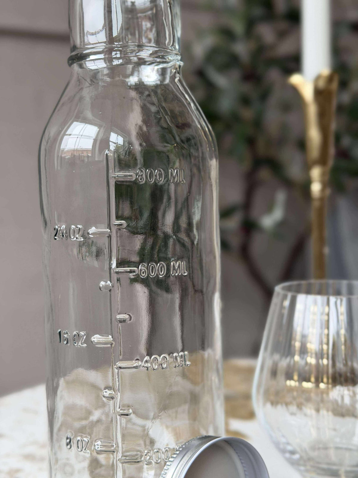Glazen fles met maataanduidingen - 1000 ml
