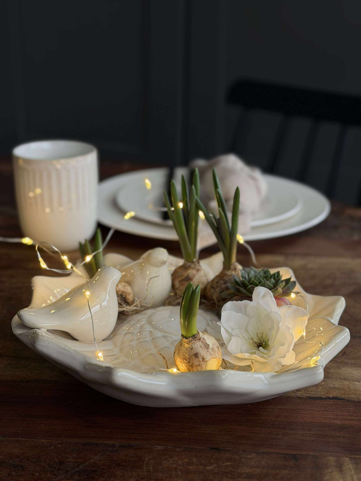 Schaal met vogels – White