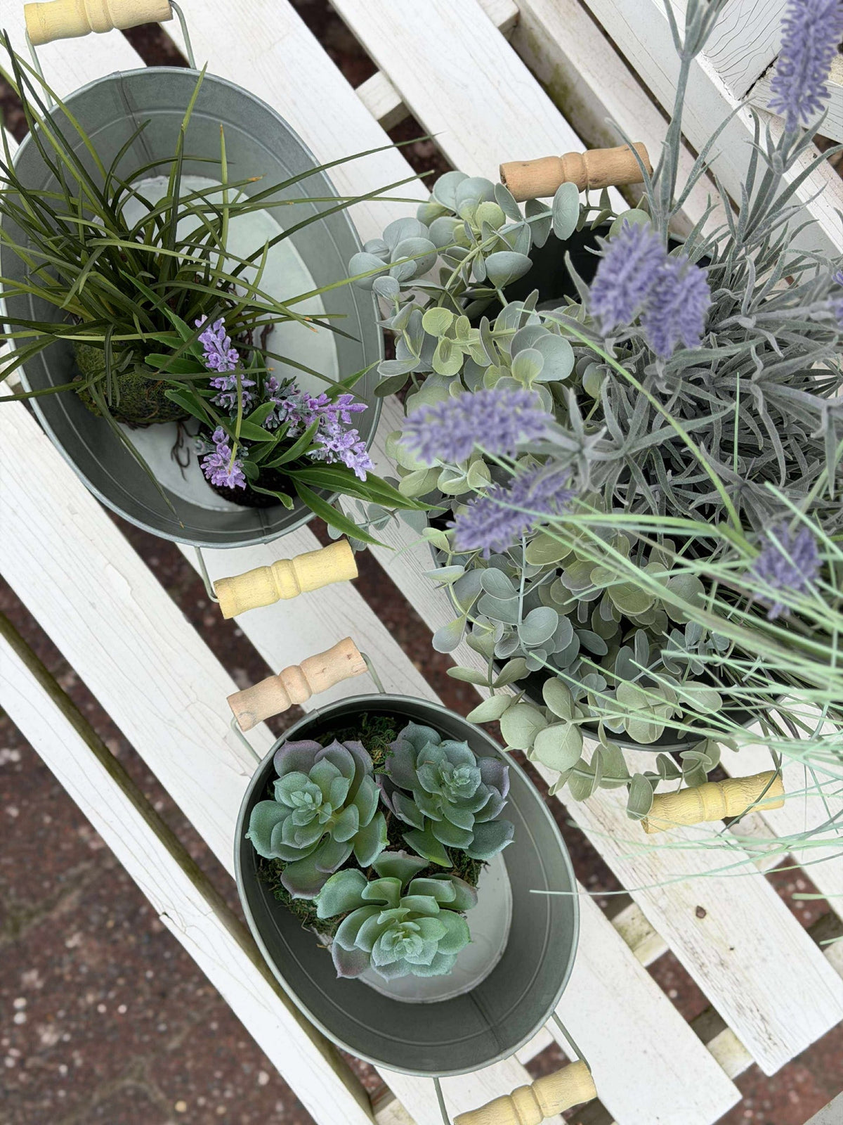 Zinken teilen met houten handgreep - Set van 3 st.