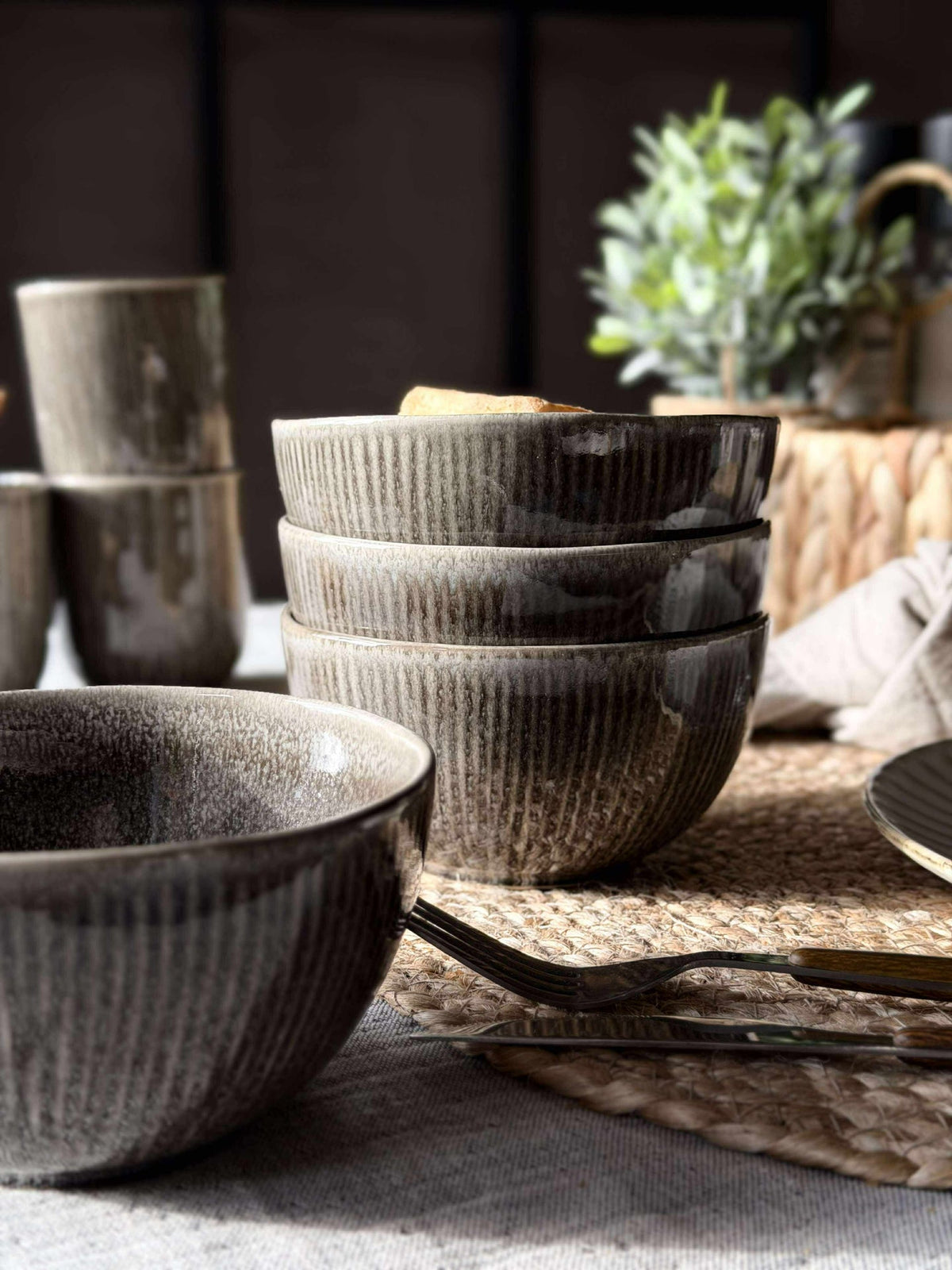Kom Lydia keramiek - Set van 4 stuks