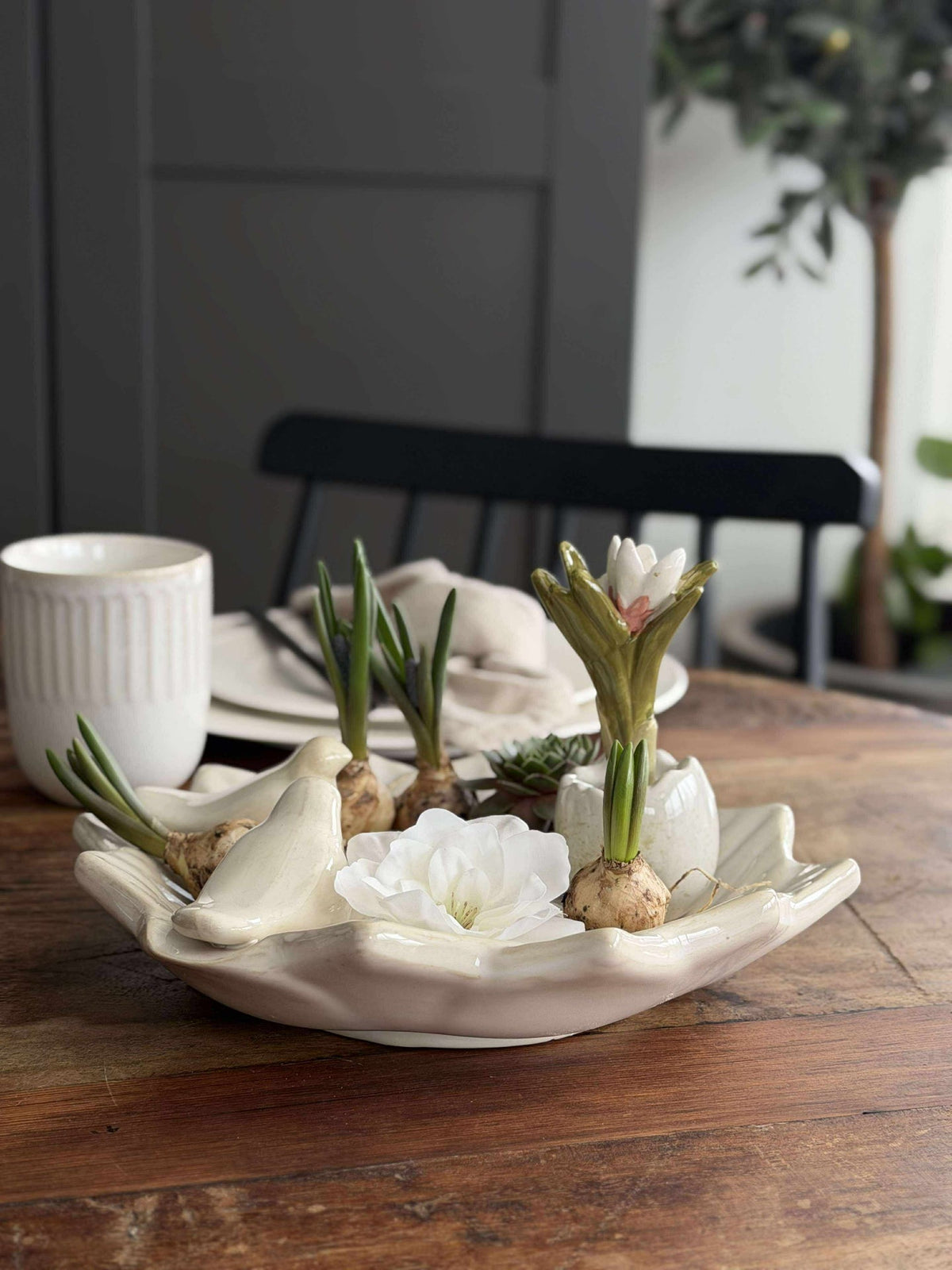 Schaal met vogels – White