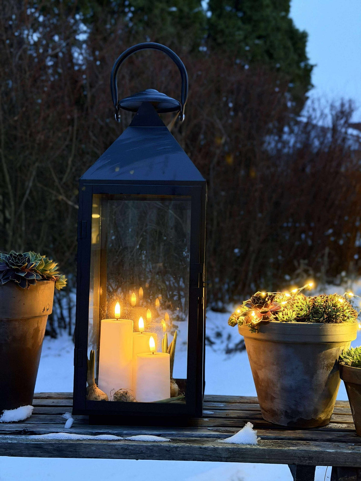 LED Outdoor Blokkaarsen Set van 3 stuks - Wit