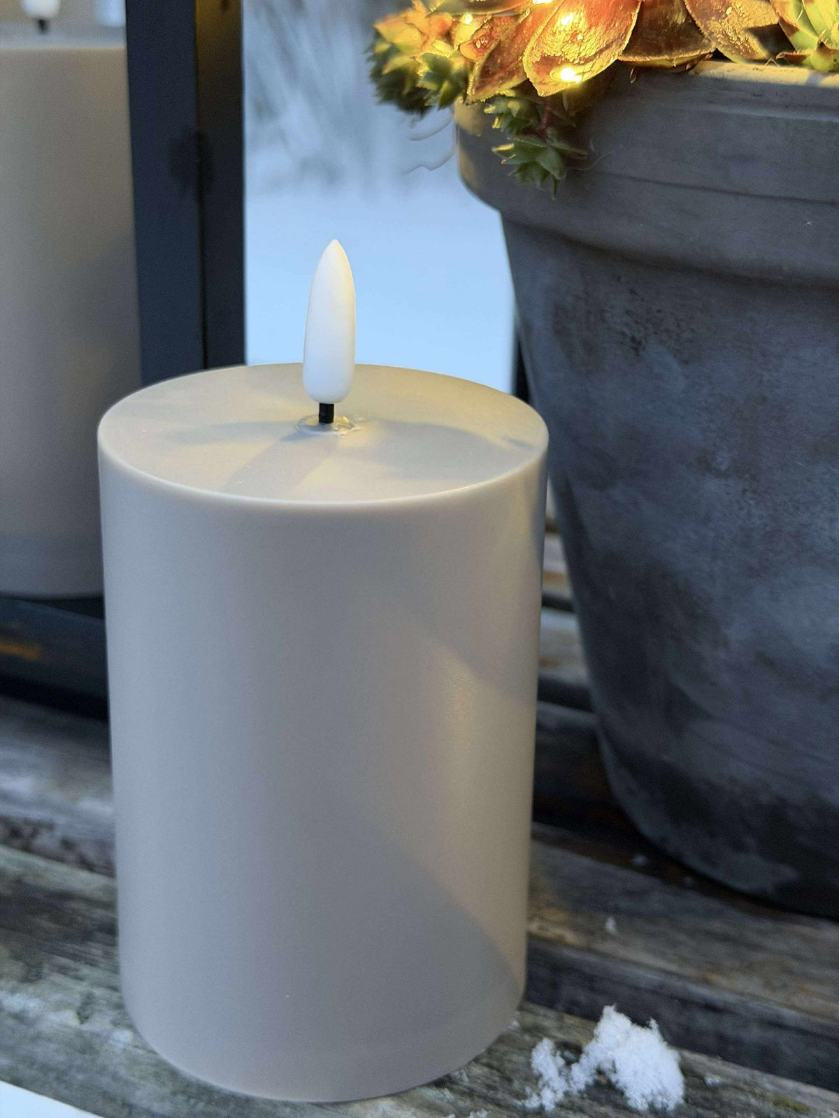 LED buitenblokkaarsen set van 3 stuks – Zand