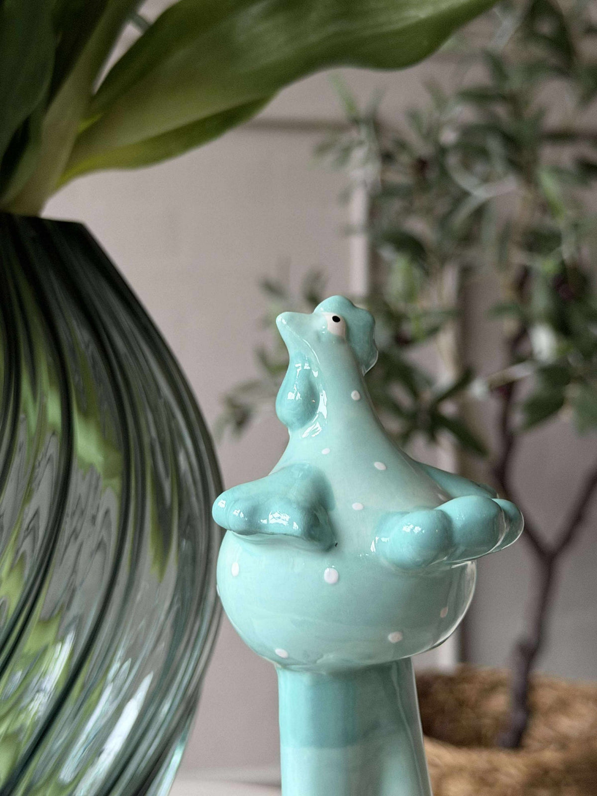 Kip met lange benen - Blauw