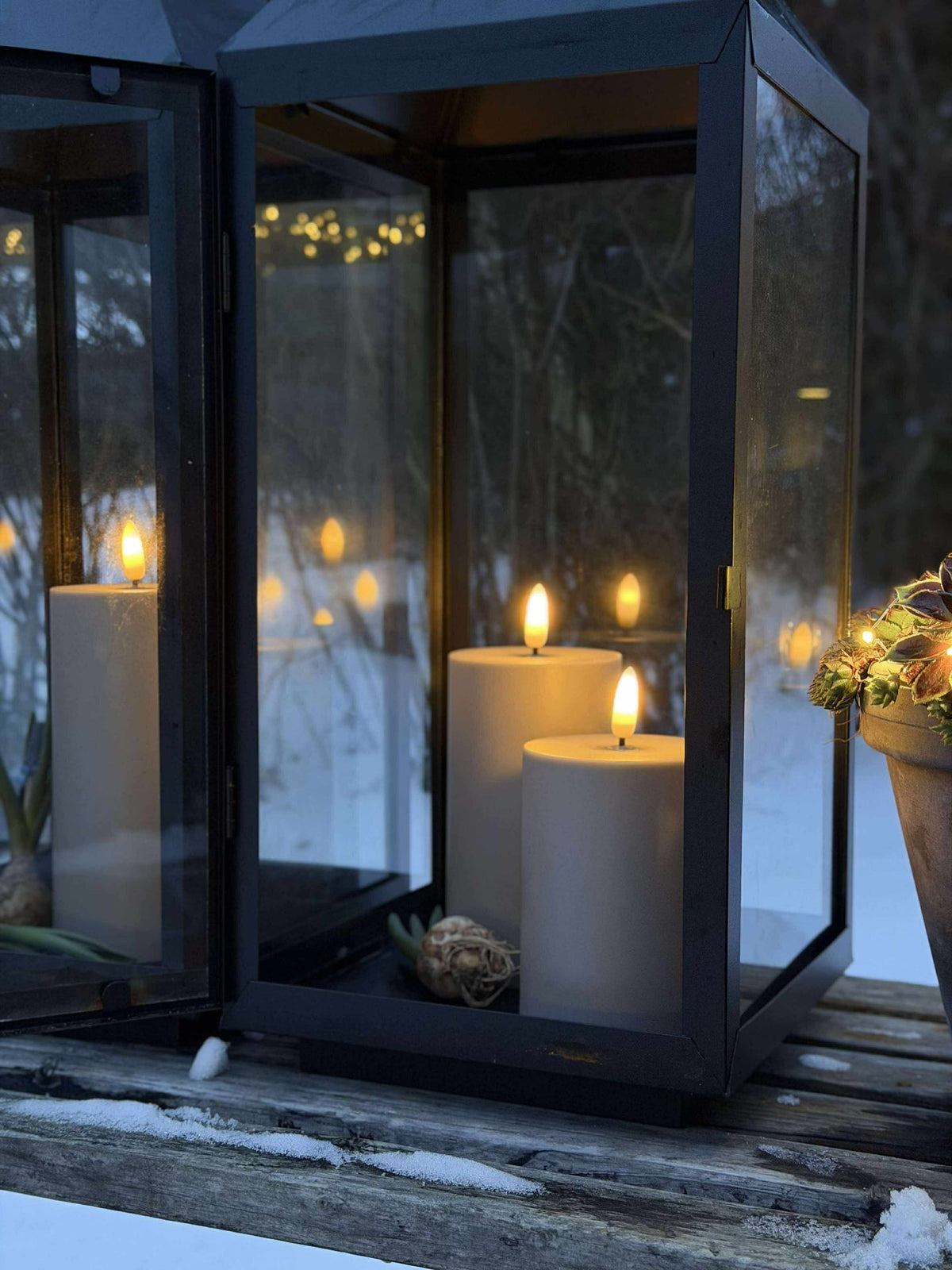 LED buitenblokkaarsen set van 3 stuks – Zand