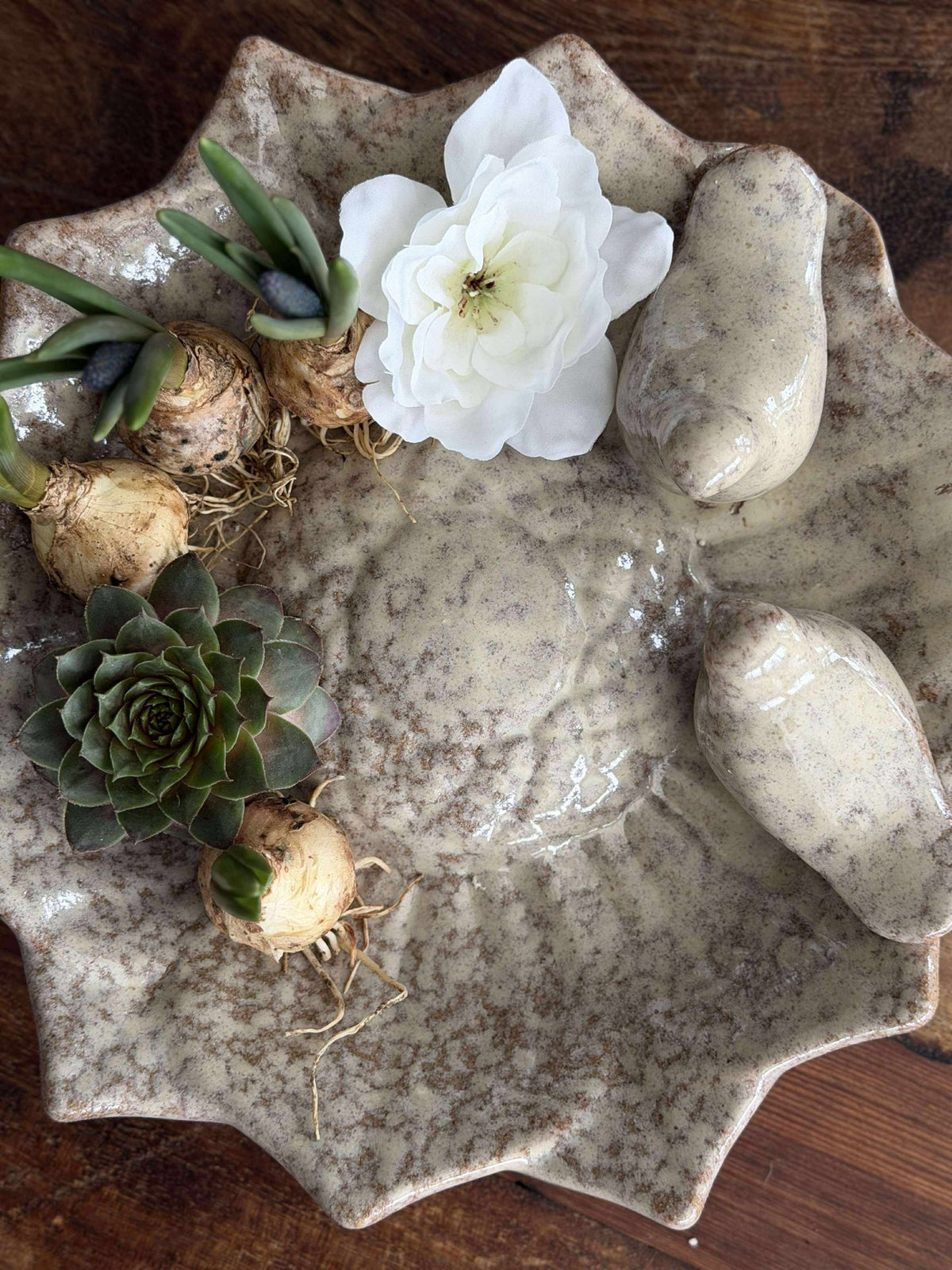 Schaal met vogels – Beige