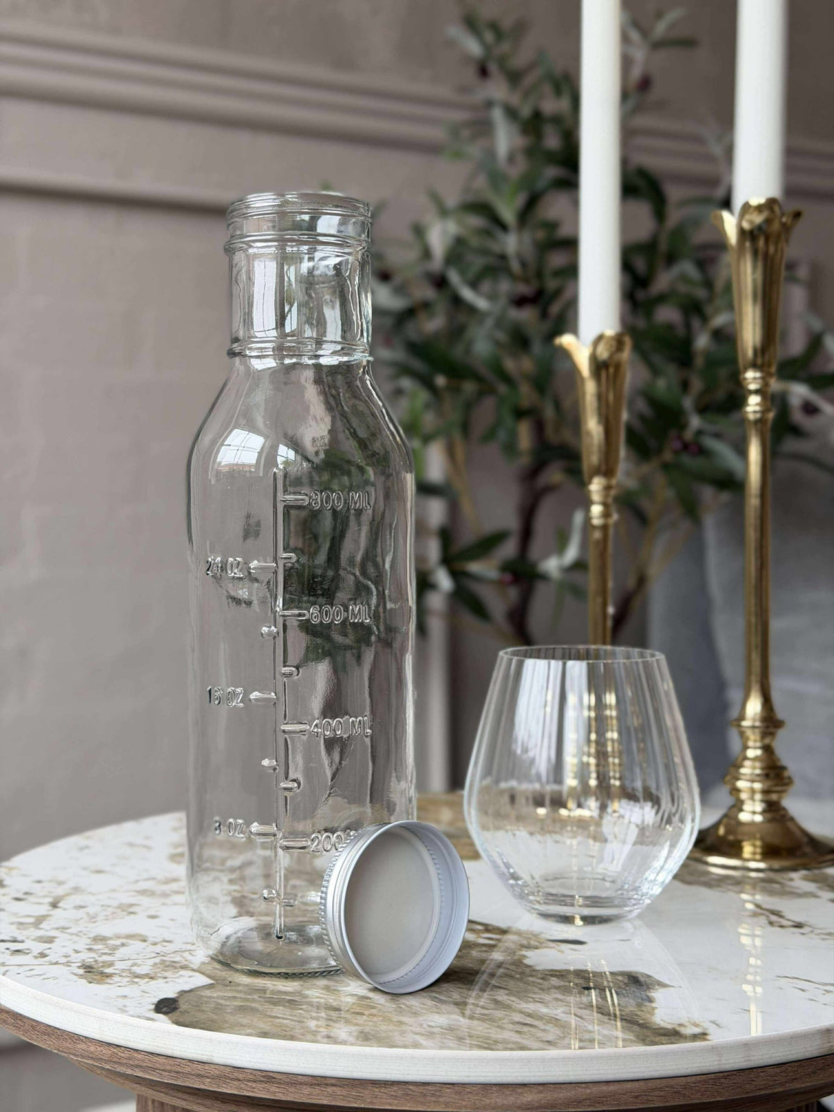 Glazen fles met maataanduidingen - 1000 ml