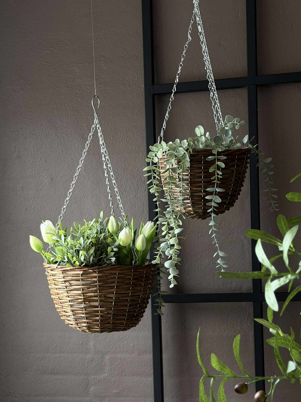 Hangpot van wilg - set van 2 stuks