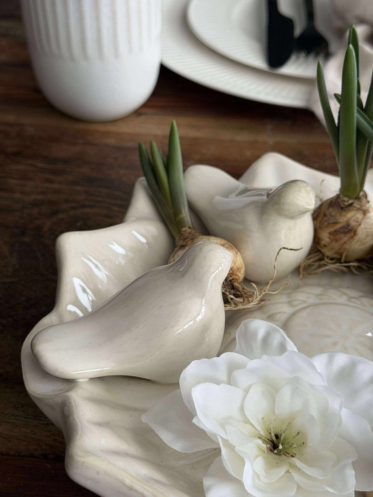 Schaal met vogels – White