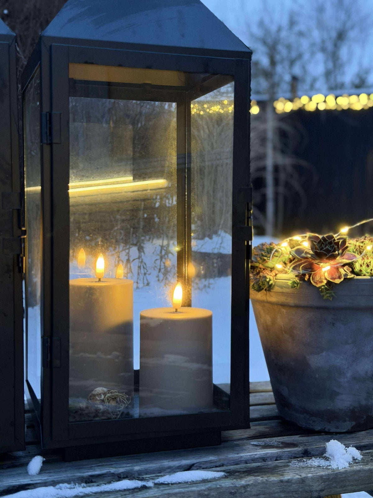 LED buitenblokkaarsen set van 3 stuks – Zand