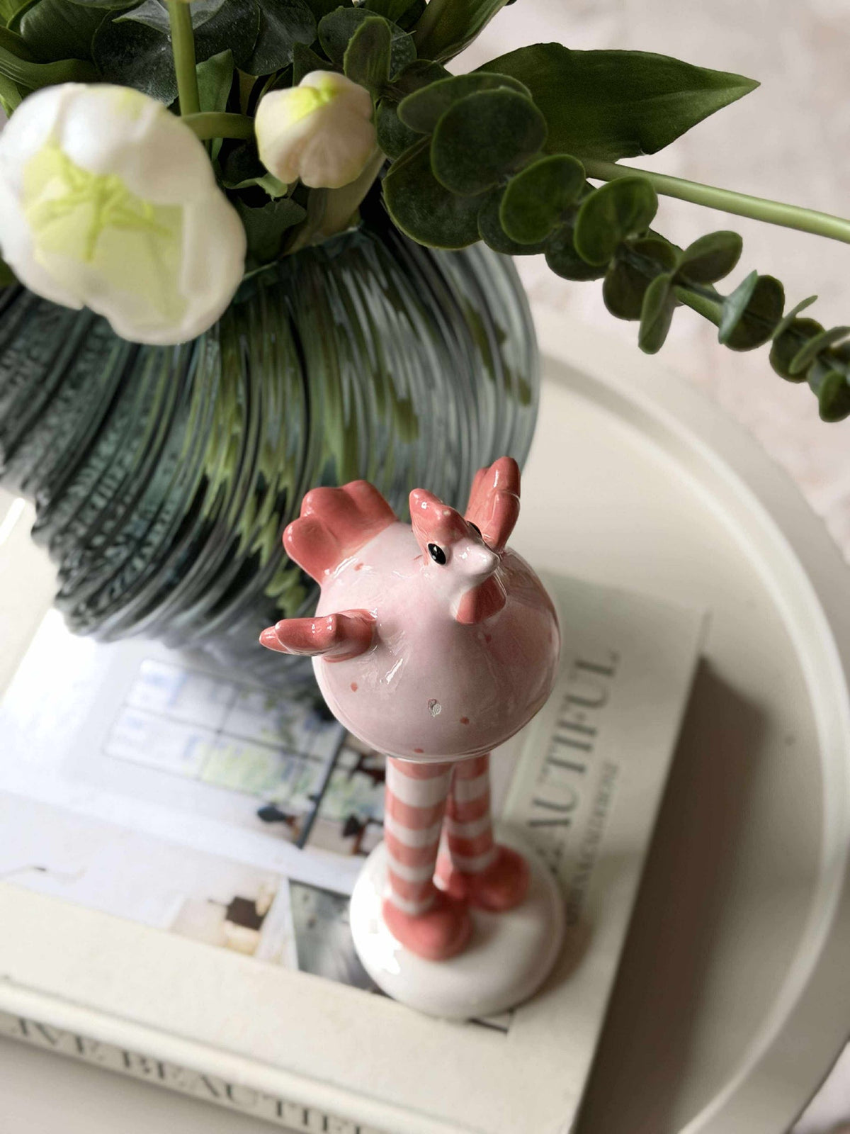 Kip met lange poten - Roze