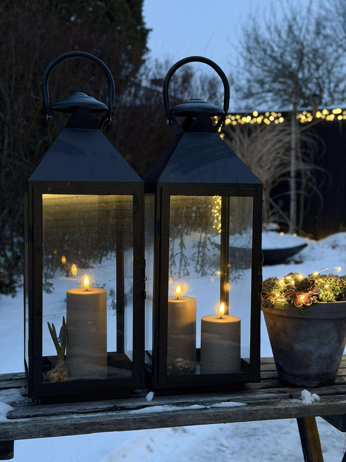LED buitenblokkaarsen set van 3 stuks – Zand