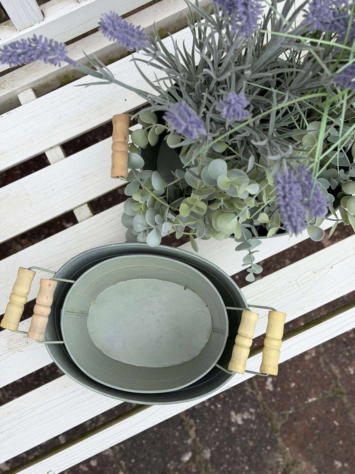Zinken teilen met houten handgreep - Set van 3 st.