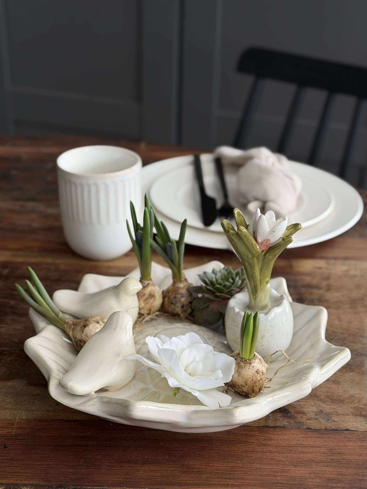 Schaal met vogels – White