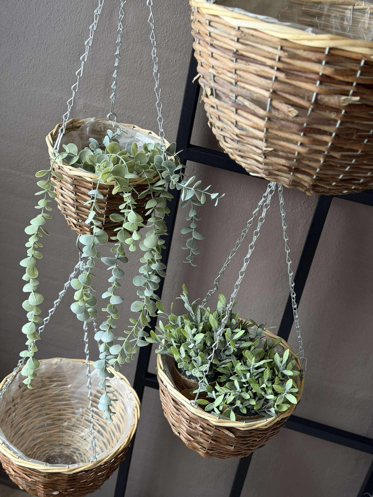 Hangpot van wilg - Set van 4 stuks