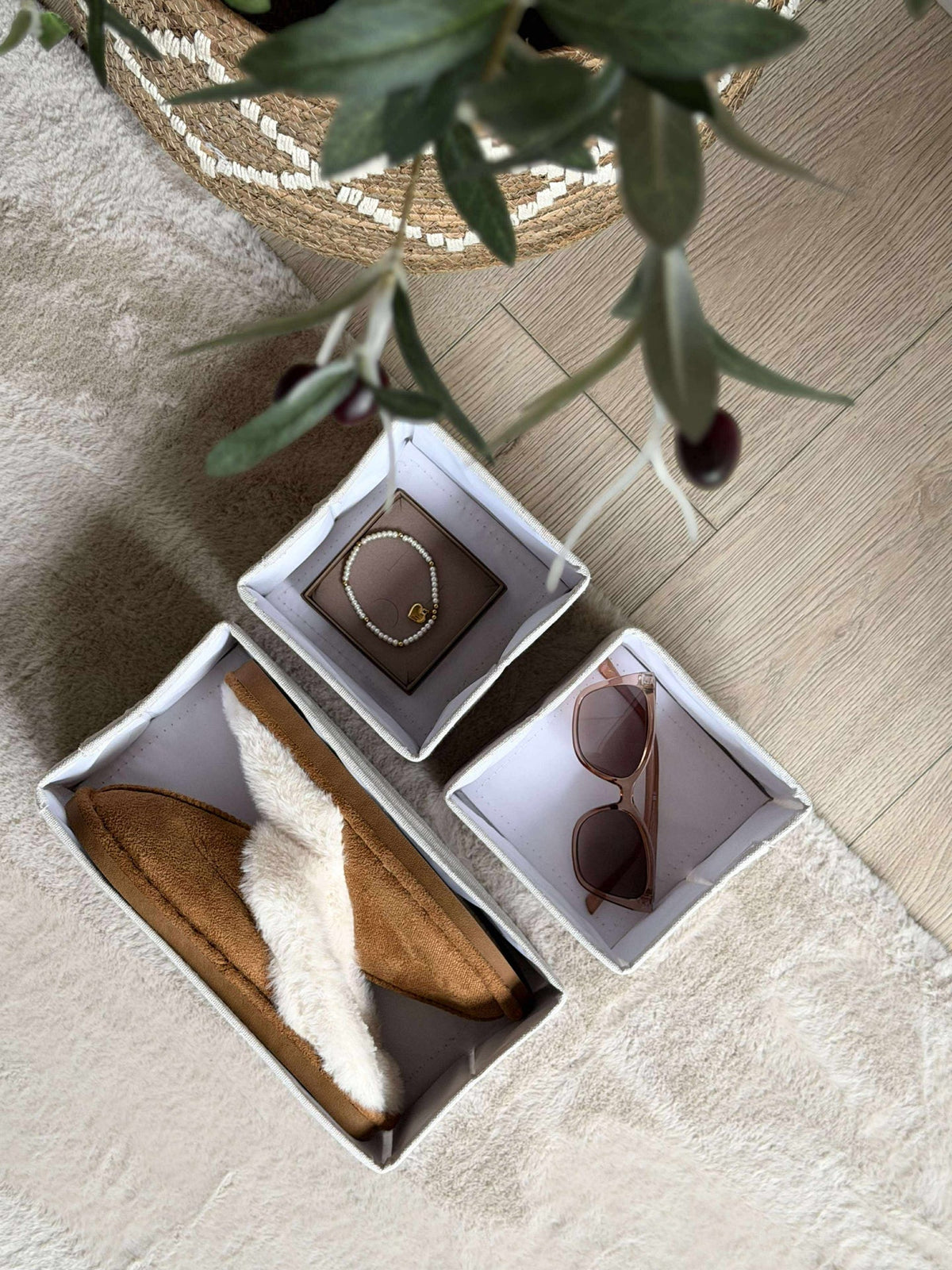 Opberging BELLA set met 3 dozen