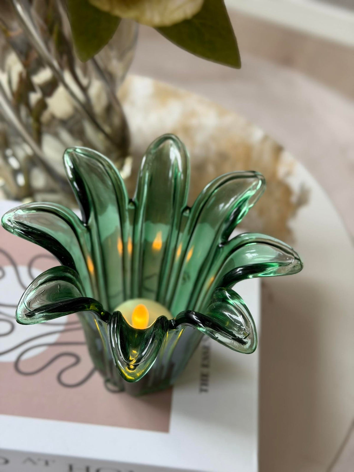 Flower glas - Groen