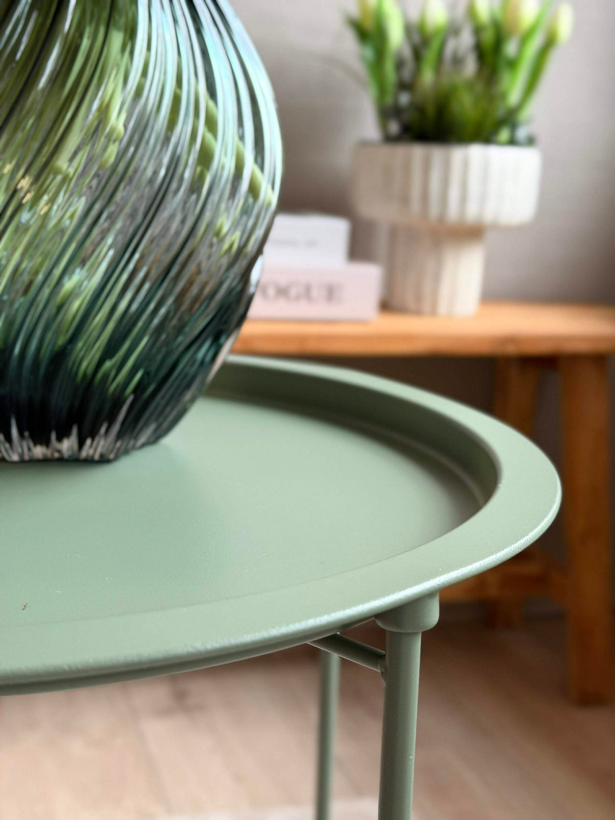 Dienbladtafel - Groen metaal