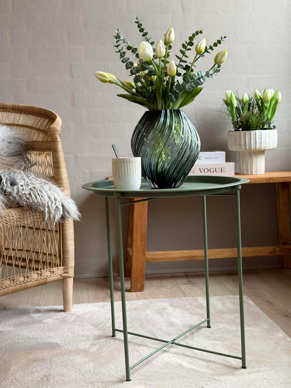 Dienbladtafel - Groen metaal
