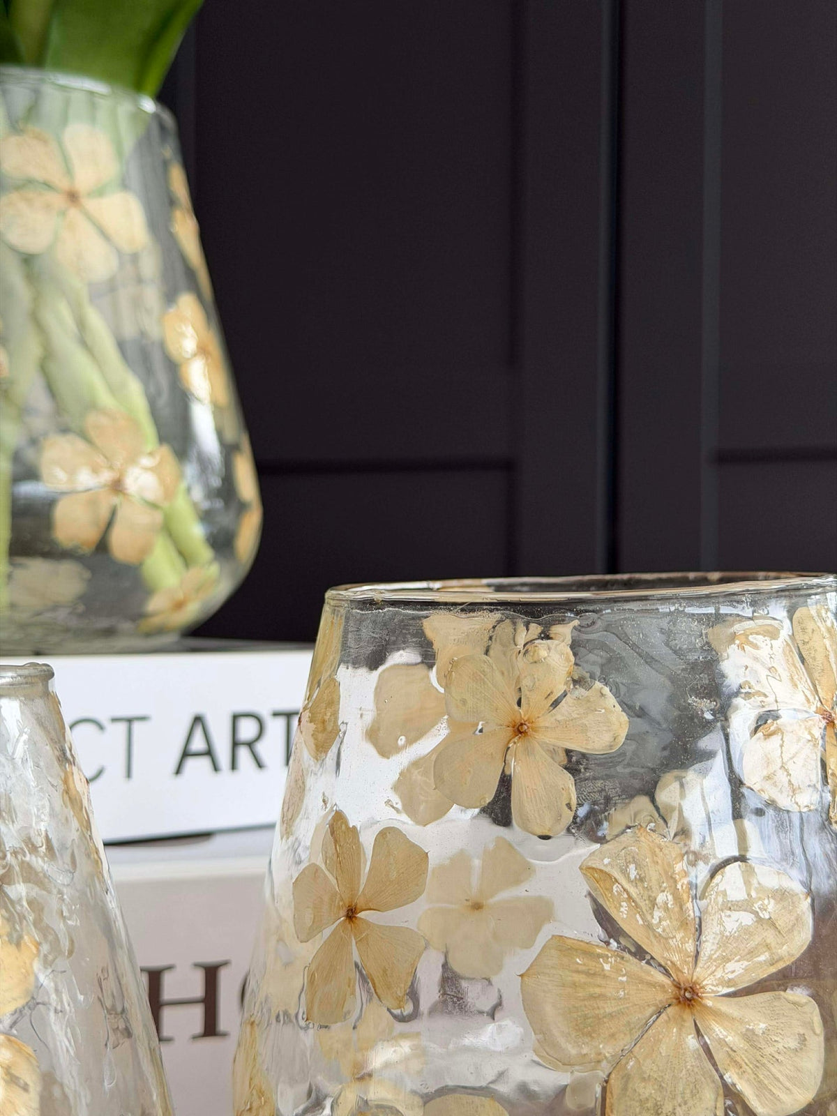 Kandelaar - Glas met bloemen - meerdere maten