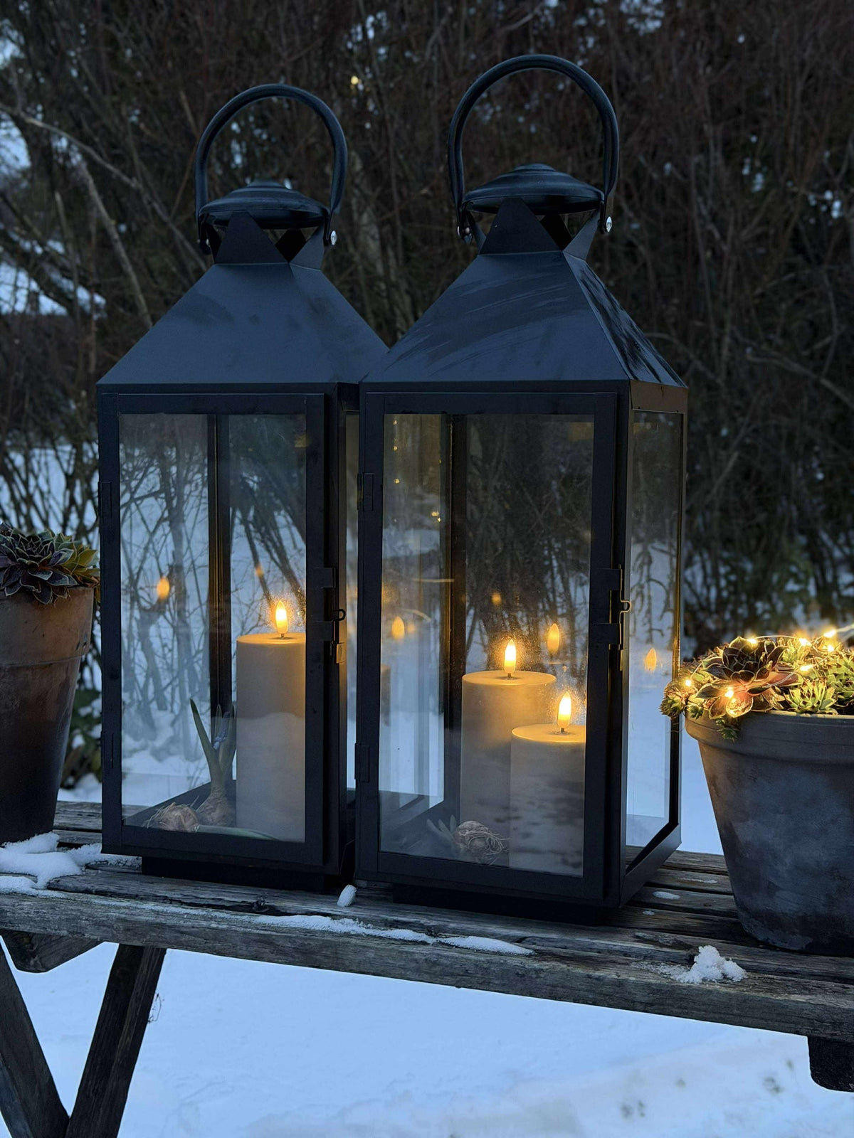LED buitenblokkaarsen set van 3 stuks – Zand