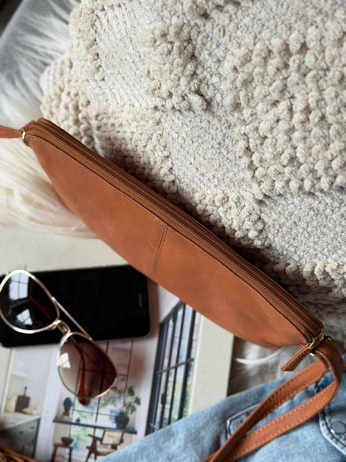 Clutch Misse - Cognac / Gold