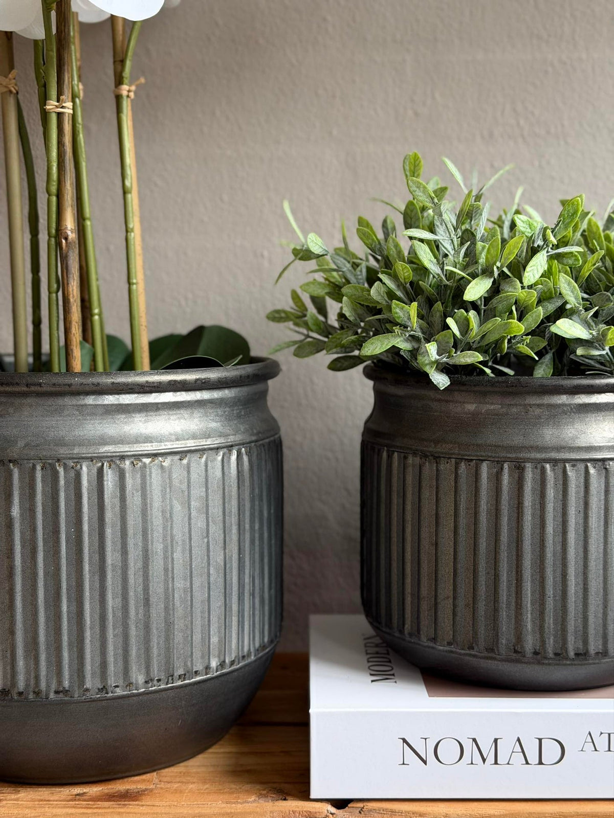 Zinken pot met groeven – 3 stuks
