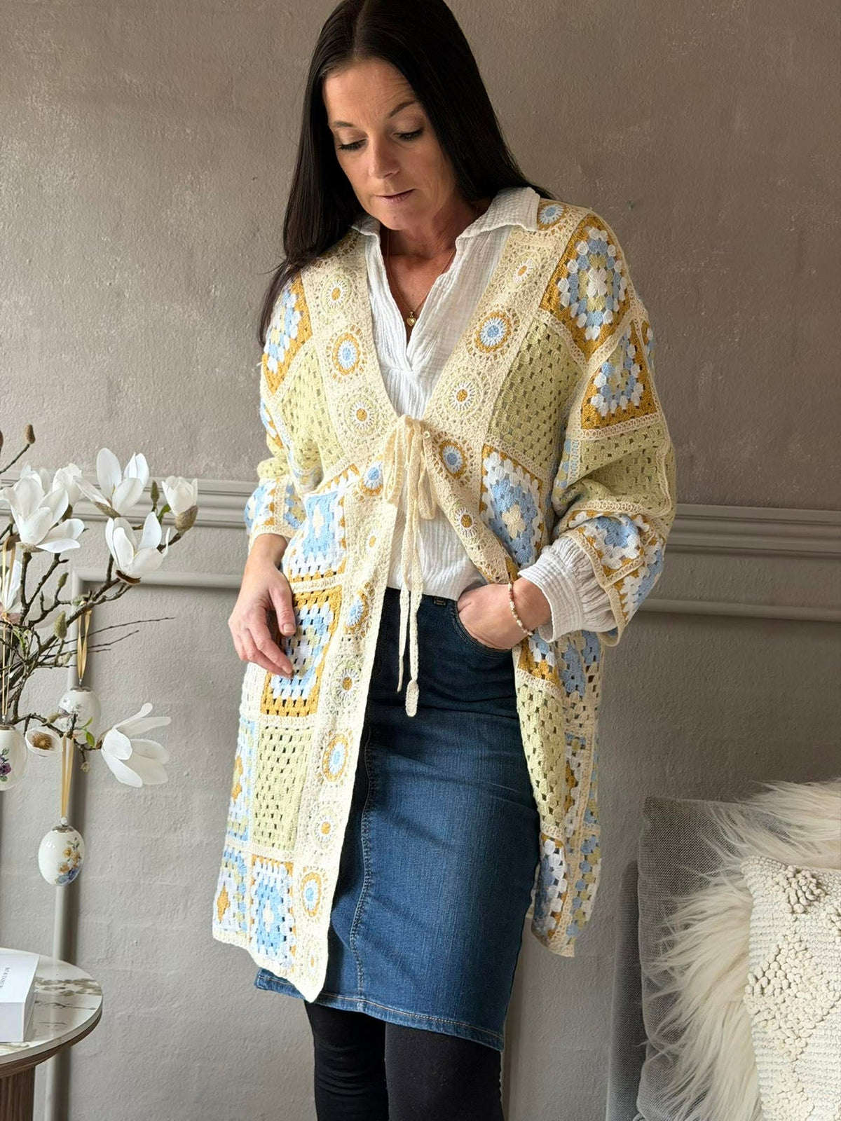 Cardigan Boho - Lichtgroen