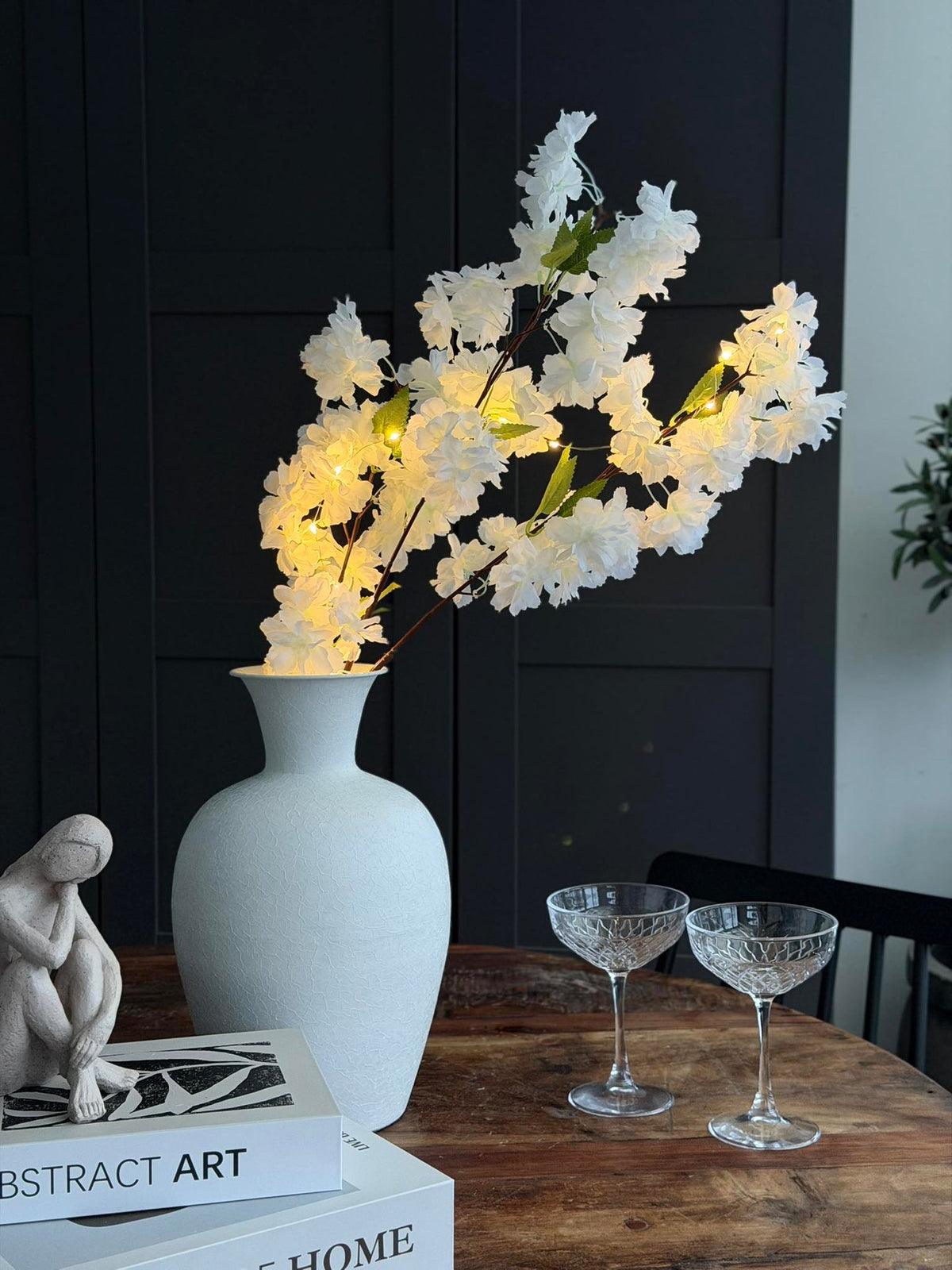 Kersenbloesemtak met licht - Wit
