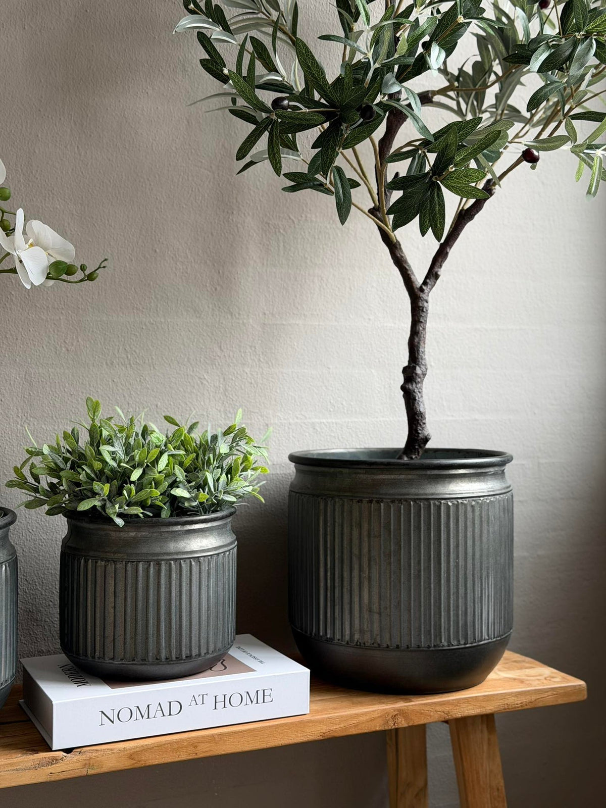 Zinken pot met groeven – 3 stuks