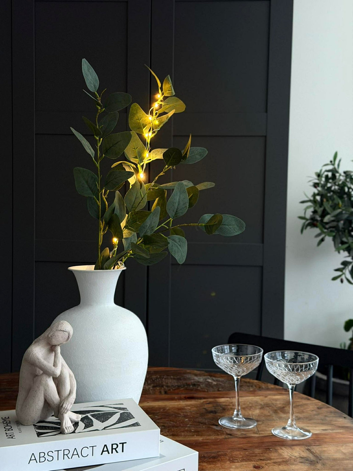 Eucalyptus tak met licht - 100cm