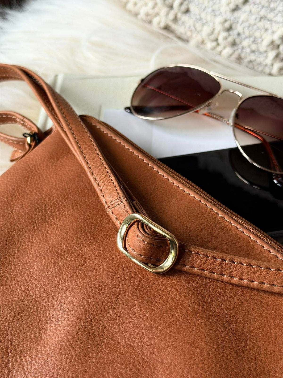 Clutch Misse - Cognac / Gold