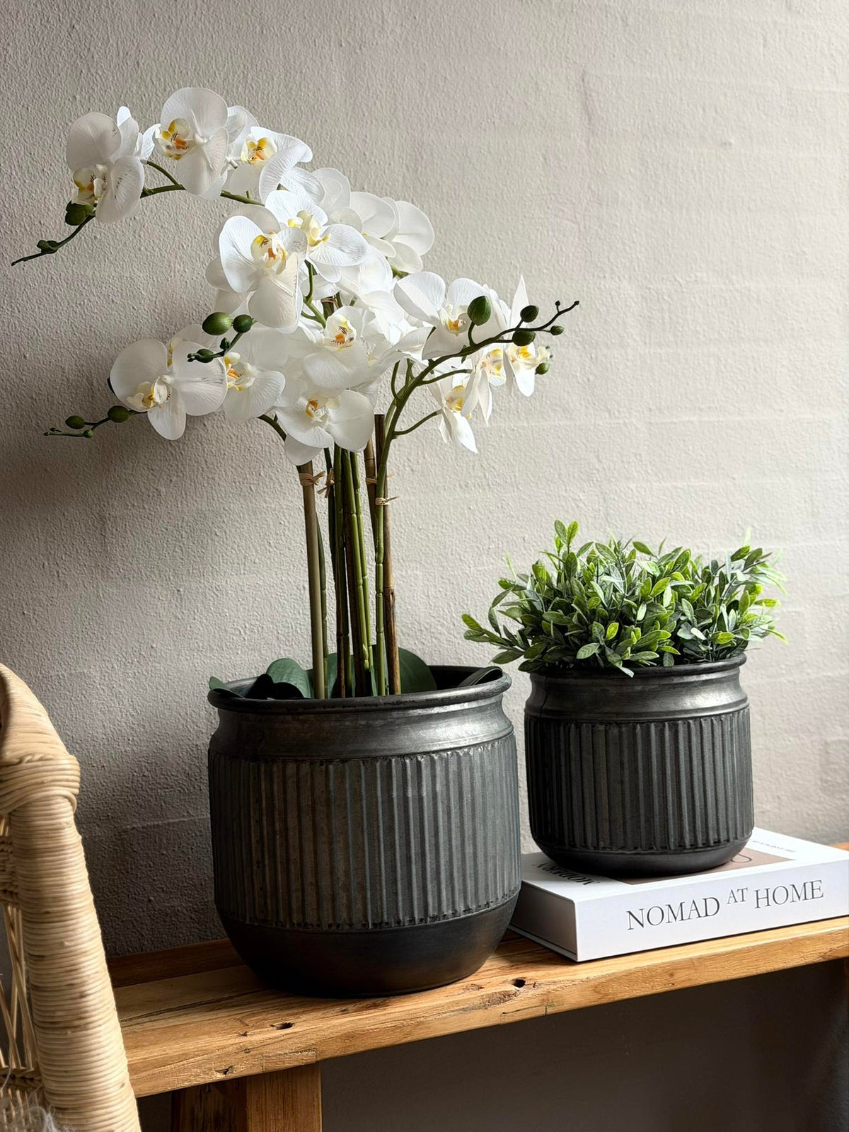Zinken pot met groeven – 3 stuks