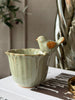 Bloempot met vogel - Groen