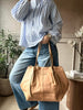 Shopper XL van zachte leersoort - Zand