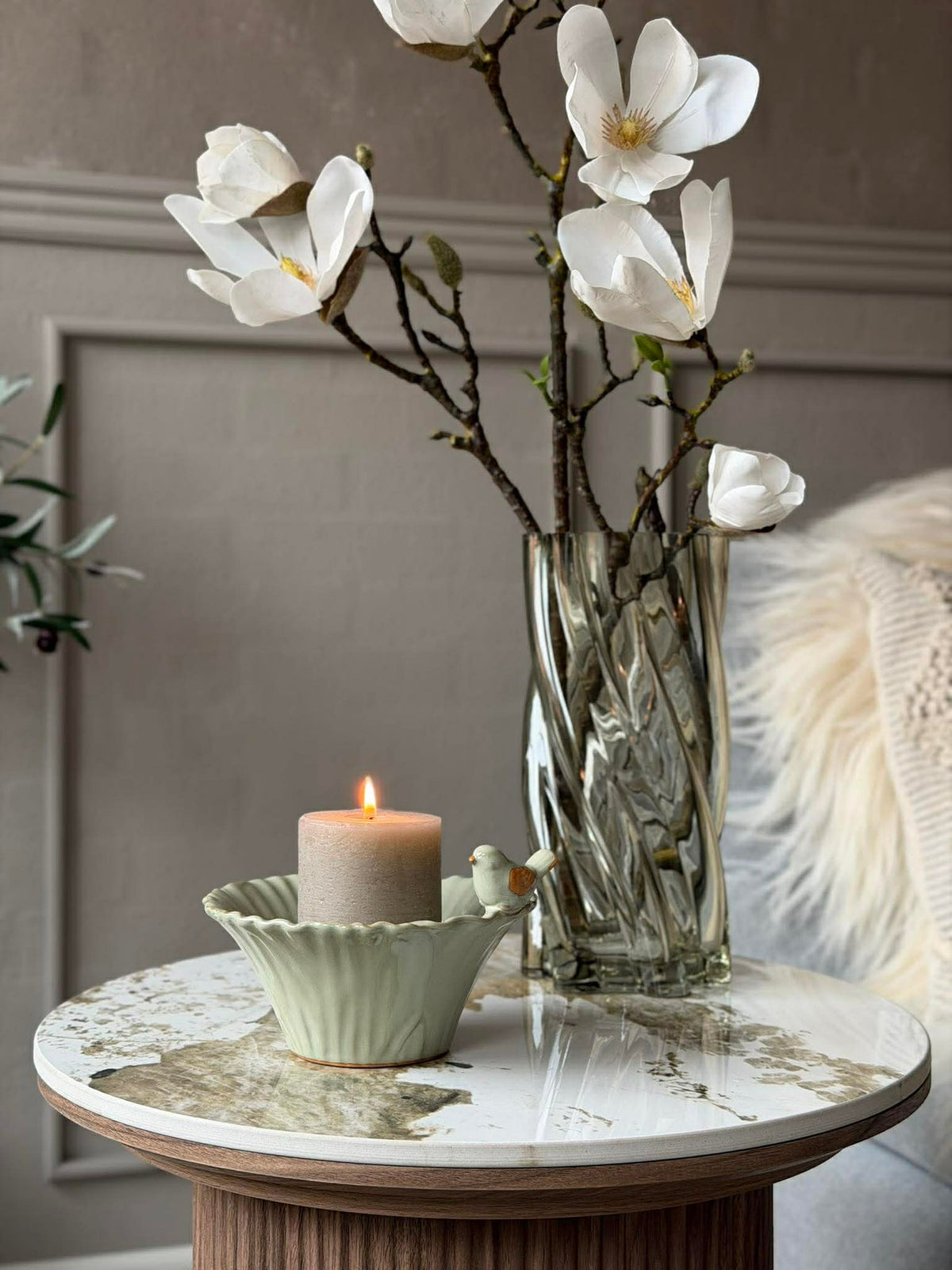 Pot met vogel - Groen